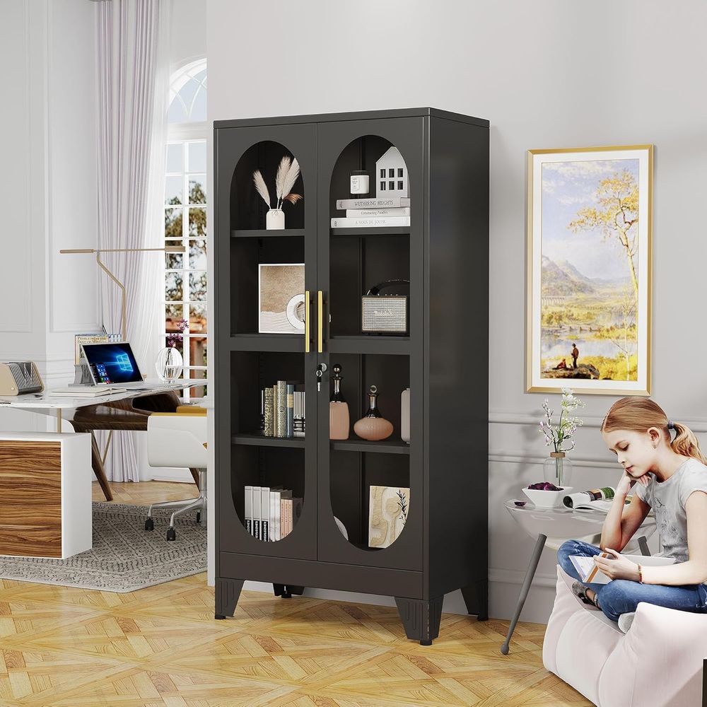 61 inç Kilitli Cam Vitrin, Met - Storage & Organization incelemesi ve fiyatı